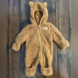 North Face Tan Fleece Baby Onesie 0-3m